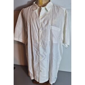 Tommy Bahama Mens Linen Button-Up Shirt XXL 2XL White